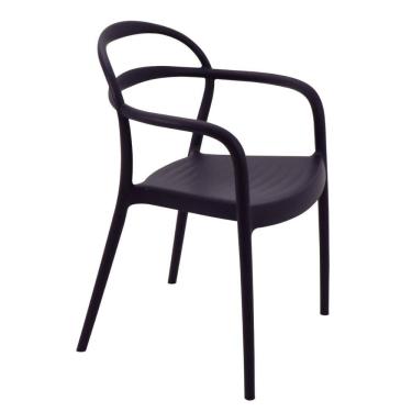 Imagem de Cadeira Tramontina Sissi Eco Preto Empilhável em Polipropileno com Braços