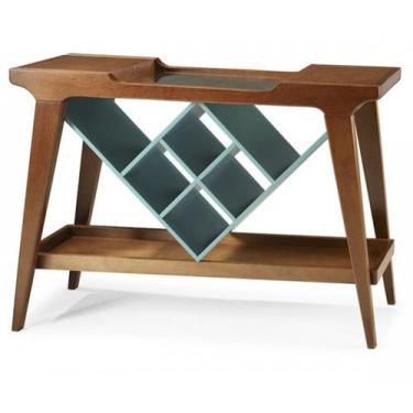 Imagem de Aparador Bar Penha Garrafeiro Azul Corpo Pinhao 130cm - 20298 - Sun Ho