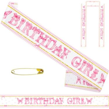 Imagem de SKJIAYEE Faixa De Aniversário Com Laço Para Meninas, Rosa Coquete Decoração Festa Tema Laços, 10 Anos, Adolescente Oficial, 16 18 Finalmente 21 Faixas Fofas