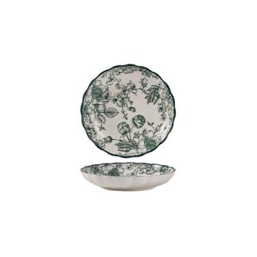 Imagem de Pratos de cerâmica rosa estilo nórdico de cor sólida redondos requintados resistentes a altas temperaturas - [18 cm] prato profundo