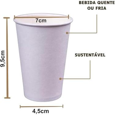 Imagem de Copo de papel liso 180 ml biodegradavel descartável 500 unidades