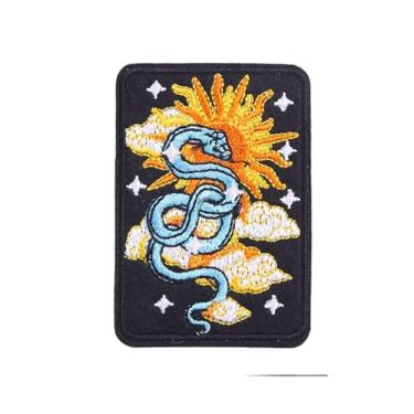 Imagem de Ruoming Ruoming 1 peça de adesivos decorativos para cartas de tarô, design místico bordado, sol e lua, apliques costurados DIY para roupas e acessórios (Tarot13)