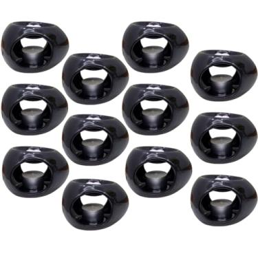 Imagem de Kit 12 Difusor Rechaud Cerâmica Oval Para Óleos Essenciais e Wax Melts Preto