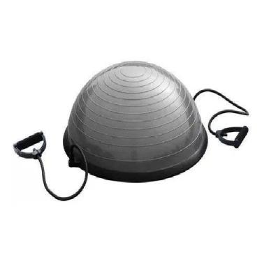 Imagem de Meia Bola Cinza Com Extensores Elásticos + Bomba De Ar - MINYMIX
