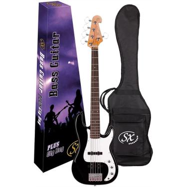 Imagem de Baixo Sx Jazz Bass 5 Cordas Spb62+5 Bk C/ Bag Bb400