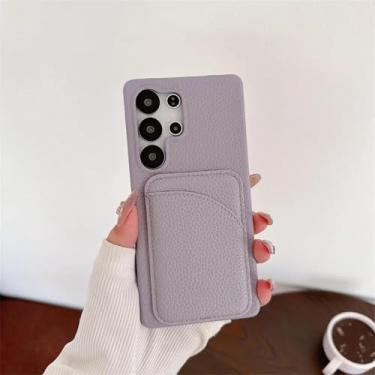 Imagem de YOGISU Capa de couro tipo carteira para Galaxy A54 (para Galaxy A54/Violet)