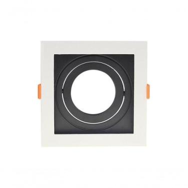 Imagem de Spot Recuado De Embutir Quadrado Móvel Par30 Branco+preto Taschibra