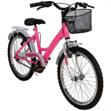 Imagem de Bicicleta Infantil Feminina Athor Bliss 2025 Aro 20 Com Cestinha, Rosa
