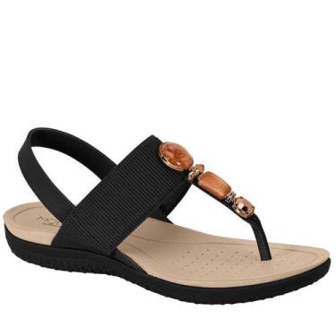 Imagem de Sandália Pedrarias Elástico Macio Feminina Modare 7125.247, Preto, 36