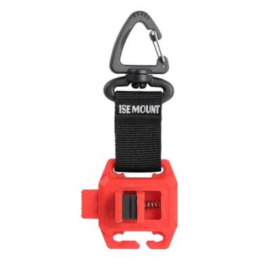 Imagem de Baoblaze Clipe de vara de pesca portátil com 6 portas de fixação, instalação rápida ajustável, design de liberação rápida resistente, fixador de vara de pesca, Vermelho