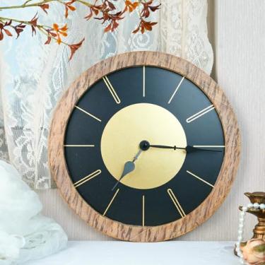 Imagem de Hunlostten Relógios de parede com algarismos romanos, silenciosos, sem tique-taque, redondo, relógio de parede vintage para sala de estar, cozinha, quartos, escritório, decoração de casa