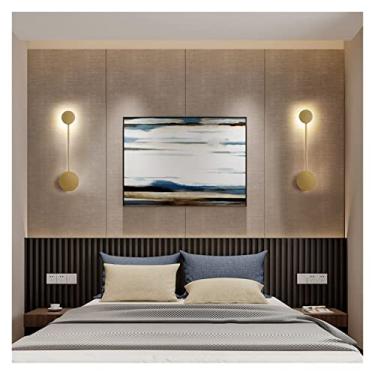 Imagem de HOSETEON , Luminária moderna de ferro LED s g Roomoom Cabeceira dourada pintada para interior lâmpada de varinha Indurial Sconce, luminária de parede