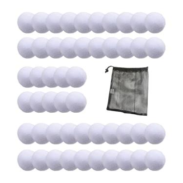 Imagem de FLCPJGV Bolas de Neve Falsas, Bolas de Neve Artificiais, Rede de Armazenamento, Brinquedos de Neve Falsos, Presente, Bolas de Luta de Bolas de Neve Brancas de, 50 peças, Tamanho real