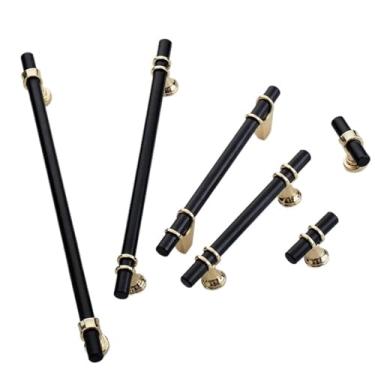 Imagem de Puxadores de porta de armário puxadores de gaveta guarda-roupa preto americano puxadores longos ferragens para móveis 2 peças (3-128 mm)