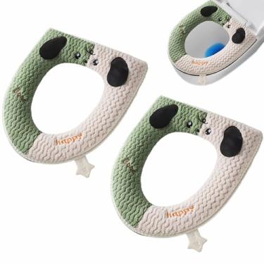 Imagem de Capa de assento de vaso sanitário quente, almofada de assento de vaso sanitário com elevador, capa de assento de vaso sanitário grossa e macia para outono e inverno, capas de assento de vaso sanitário