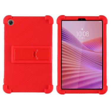 Imagem de QYiiD Capa para Lenovo Tab One 8.7 2025 (TB305FU), capa protetora de borracha macia à prova de choque de silicone leve para tablet Lenovo Tab K9 de 8,7 polegadas, vermelha
