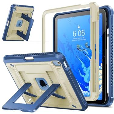 Imagem de INFILAND Capa infantil para iPad A16 11ª geração 11 polegadas (2025), iPad 10ª geração 10,9 polegadas (2022), capa protetora resistente à prova de choque com suporte (areia marinha)