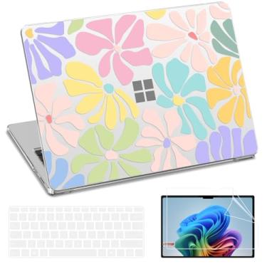 Imagem de QJUZO Compatível com Microsoft Surface Laptop 7 de 15 polegadas, capa sensível ao toque modelo 2037, capa dura de plástico durável resistente a arranhões com padrão criativo + capa de teclado +