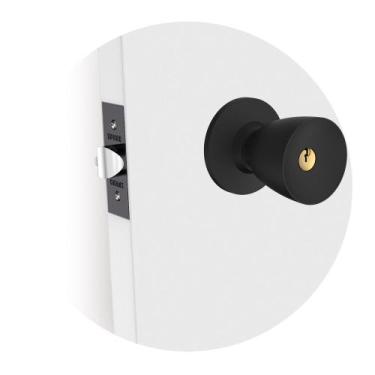 Imagem de Fechadura para Porta Divisória Tubular Tulipa Externa Preto 90mm a 100