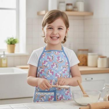 Imagem de Avental Infantil de Cozinha Estampado Impermeável Kids - Mava Enxovais
