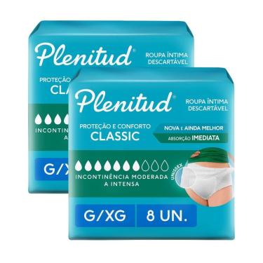 Imagem de Kit 2 Roupa Íntima Plenitud Classic Tamanho G/XG 8 Unidades