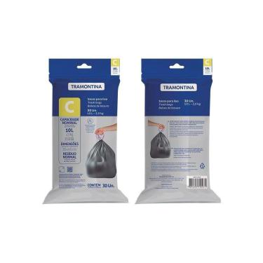 Imagem de Saco De Lixo Para Lixeiras Tramontina Com Cordão De Fechamento 10 Litros