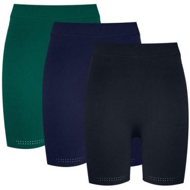 Imagem de Kit 3 Bermuda Fitness Feminina Trifil Academia Sem Costura, Sortido, G