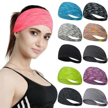 Imagem de Bandanas de transpiração para mulheres, faixa de cabeça elástica moderna com absorção de suor respirável para ioga, fitness, esportes e exercícios (cor: B)