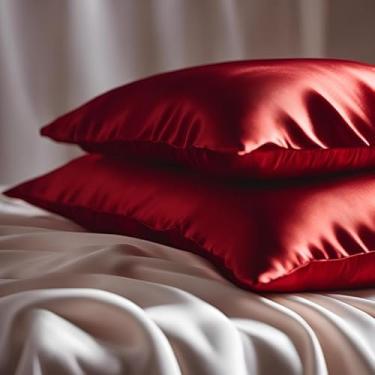 Imagem de Kit 6 Fronhas de Cetim Anti Frizz 48x68cm Premium – Fronha para Cabelo e Pele Macia (Vermelho)