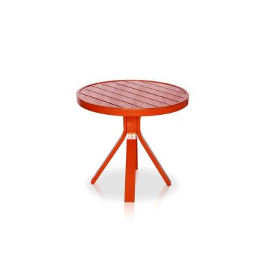 Imagem de Mesinha Lateral Estrutura Em Alumínio Com Tampo Em Alumínio Ripado