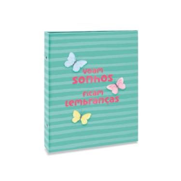 Imagem de Álbum de fotos Ical, encadernação tradicional, para 160 fotos 10x15cm - envelope plástico branco - linha Temas - modelo borboletas - 914