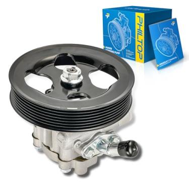 Imagem de PHILTOP Bomba de direção hidráulica 21494 com polia, adequada para 2012-2012 QX56, 2010-2015 Armada, 2011-2012 Pathfinder 5.6L, 2011-2015 TITAN, substitui OE 21-494, 21494, 990-1143, 990111 43, 49110