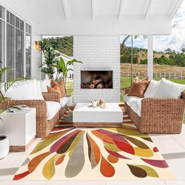 Imagem de Tapete para ambientes externos, 12 x 17 cm, canudo de plástico impermeável, impermeável, tropical, hidrofóbico, não mofado, para deck, anticongelante, resistente a rasgos, tapete têxtil para jardim e