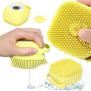 Imagem de Esponja para banho macia, de silicone, com porta sabonete, resistente