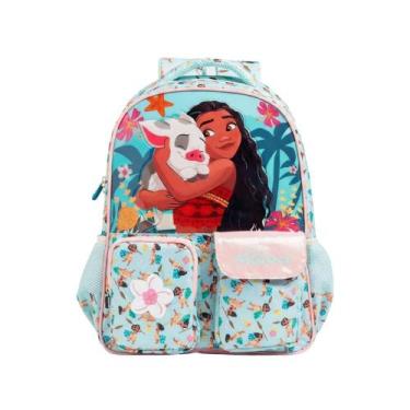 Imagem de Mochila Infantil Costas Puxador Princesa Moana Disney Pixar -, Verde