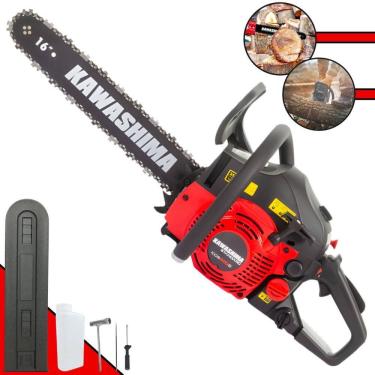 Imagem de Motosserra Kawashima KCS420S À Gasolina 2T 42cc Com Sabre 16 Polegadas, Carcaça de Alumínio e Sistema Antivibratório Ideal Para Corte de Lenha