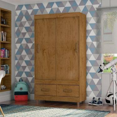 Imagem de Guarda Roupa Solteiro 2 Portas 20022 Freijó Baunilha Flex - Araplac