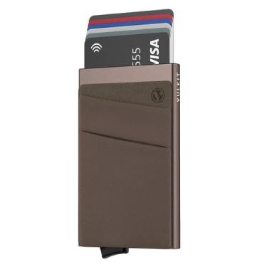 Imagem de Carteira VULKIT Pop Up Capa metálica fina com bloqueio de RFID