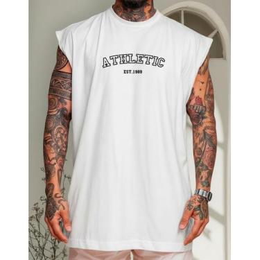 Imagem de Regata Over Machao Athletic Verão 100% Algodão Premium - AL7, Branco, 