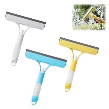 Imagem de 3 peças de rodo spray de carro 3 em 1 com raspador e esfregão | Ferramenta de limpeza de janela para vidro de chuveiro, carro e casa | Kit de limpeza multiuso para cozinha