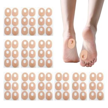 Imagem de 72 unidades de almofadas de calo de feltro macio almofadas de calo de formato oval para pés protetores de milho adesivos para dedos dos pés alívio da dor no calcanhar reduzem a pressão e o atrito de