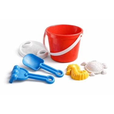 Imagem de Brinquedo Kit Praia Infantil com Balde de Areia, Pá, Peneira e Moldes, Cores Neutras Unisex