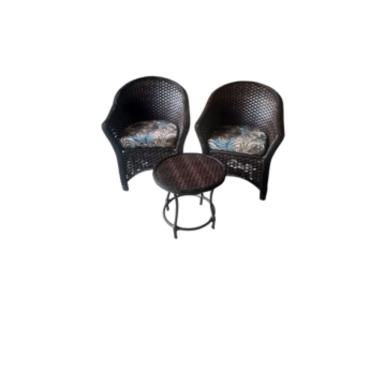 Imagem de Kit 2 Poltronas E Mesinha De Centro Fibra Sintética