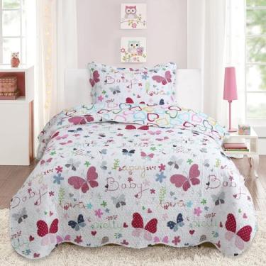 Imagem de Colcha Bouti Kids Dupla Face Cama De Solteiro Estampada Meninas & Meni