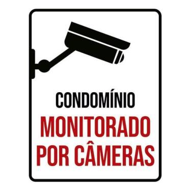 Imagem de Kit 5 Placa Acm Condomínio Monitorado Câmeras 18X23 - Sinalizo