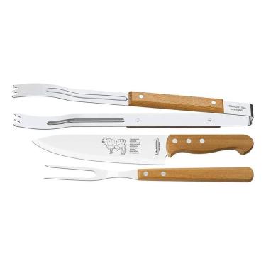 Imagem de Jogo Churrasco Aço Inox 3 Pçs Tramontina: Corte Perfeito