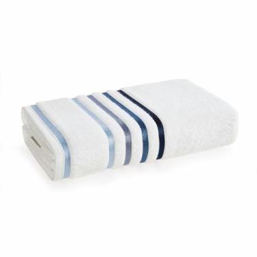 Imagem de Toalha de rosto Lumina Fio Penteado MAX Karsten, Branco/ Azul