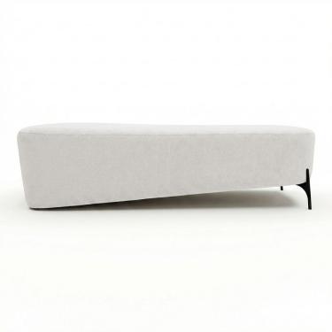 Imagem de Puff Recamier Decorativo Orgânico Lavie 140cm Premium Bouclê Off White - Abmaza