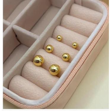 Imagem de Trio de Brincos de Bolinhas Pequenas - Folheado Ouro 18k - REALIZA SON