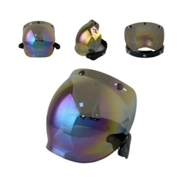 Imagem de Capacete De Motocicleta Vintage Com Viseira Bolha, Aberto, Articulado,